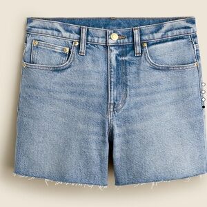 J. Crew Blue Jean Shorts High-Waisted Raw Hem
